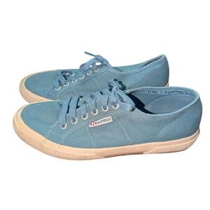 🛍️Superga Blue Canvas Sneakers with Chunky Outsole